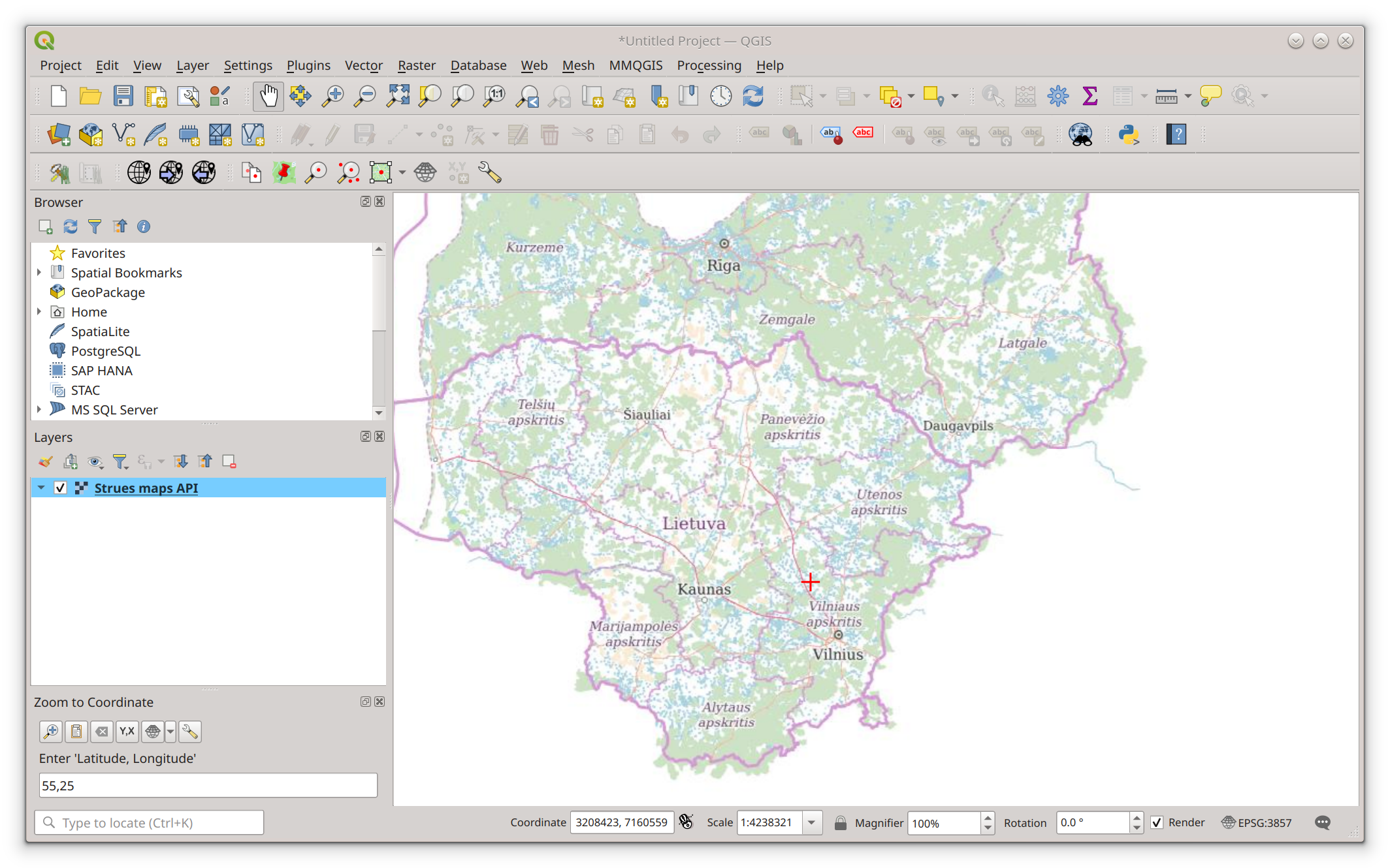 QGIS zooming to coordinates