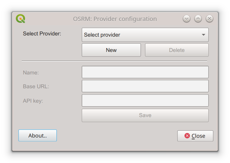 QGIS OSRM provider configuration