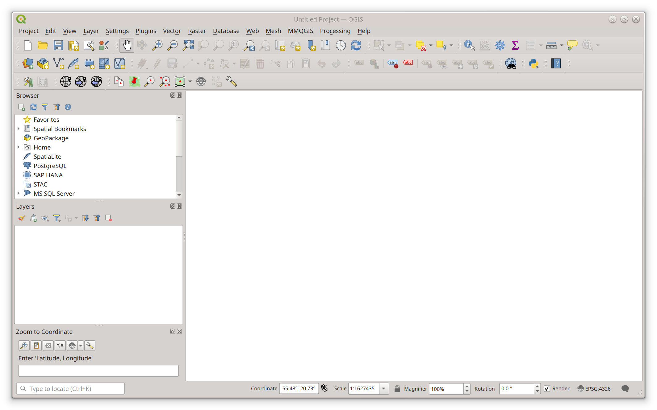 QGIS main window