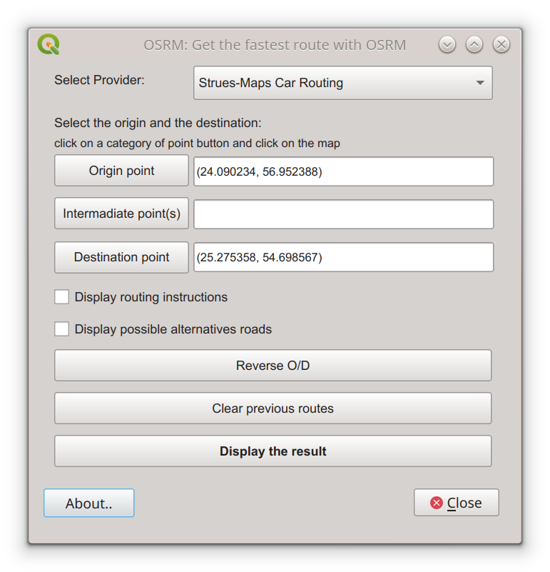 Get the fastest route with OSRM
