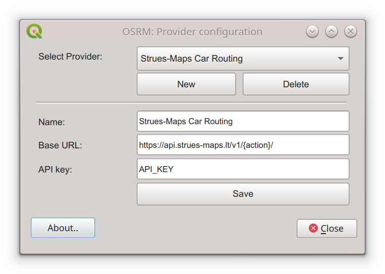 QGIS pelias provider configuration